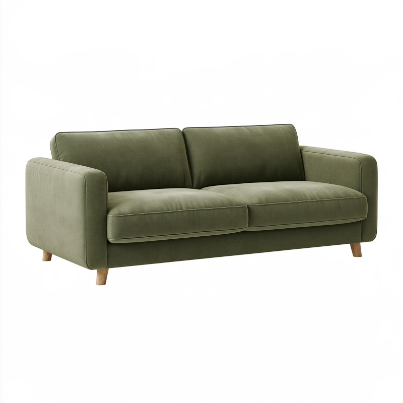 2-Sitzer-Sofa 180 cm Stoffbezug Olivgrün modernes Design