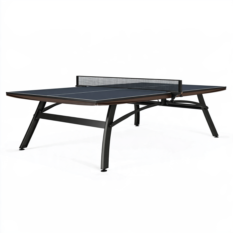 Tischtennistisch 274 x 152.5 x 76 cm Schwarz Braun Stahl klappbar