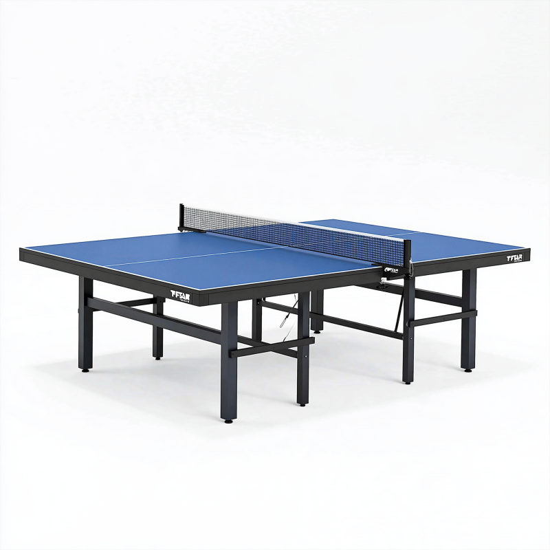 Tischtennisplatte 274 x 152.5 x 76 cm Blau mit Stahlgestell und Netz