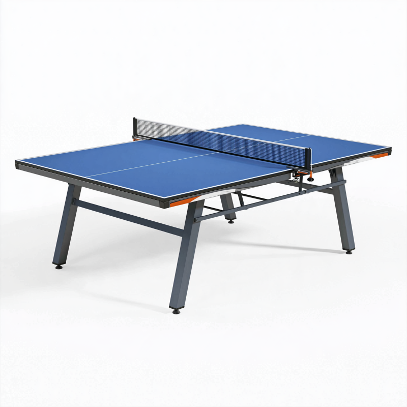 Tischtennisplatte 274 x 152.5 x 76 cm Blau mit Stahlgestell für Freizeitspiel