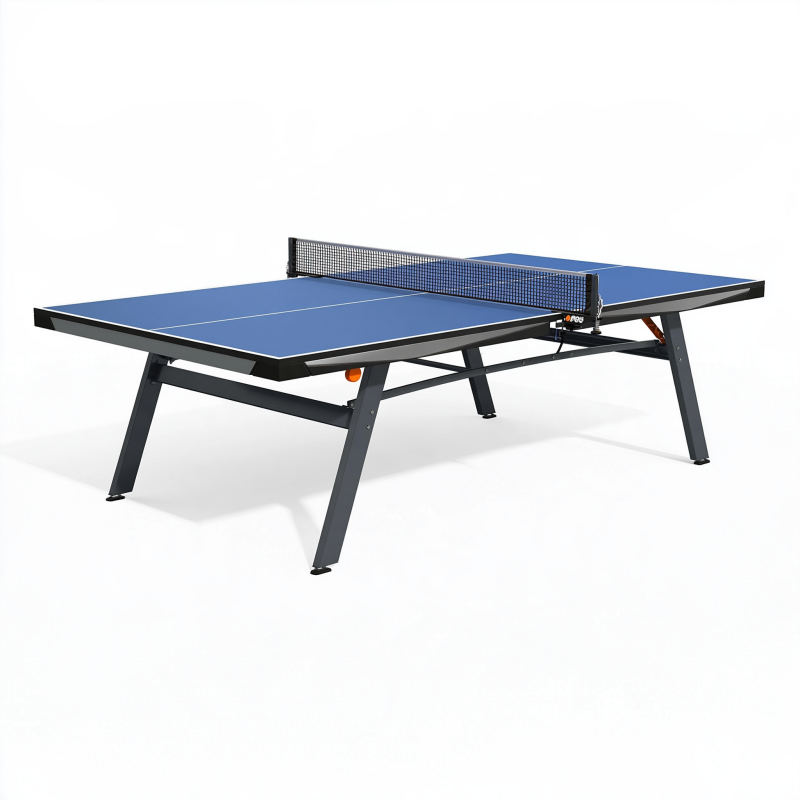 Tischtennisplatte 274 x 152.5 x 76 cm Blau mit Metallgestell und Netz für Freizeitspiel
