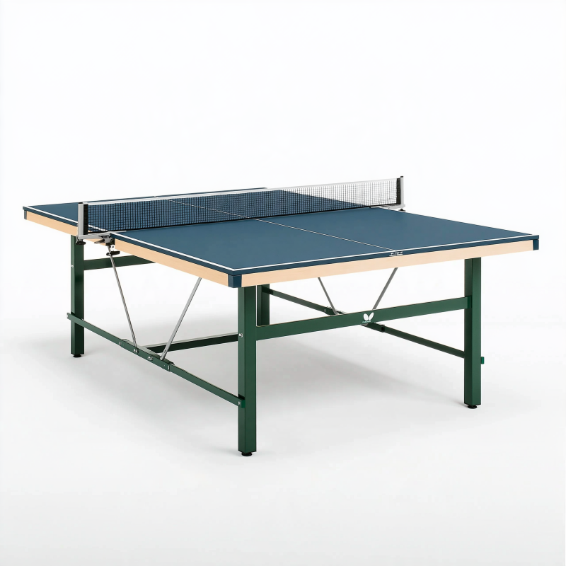 Tischtennistisch 274 x 152.5 x 76 cm Blau Grün Stahl klappbar für Innenräume